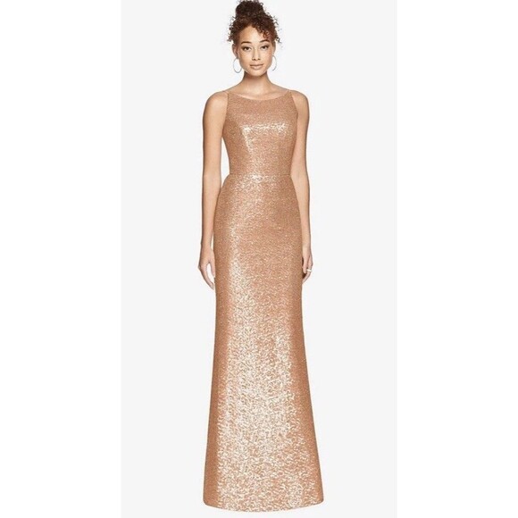 Dessy Collection Dresses & Skirts - Dessy Collection NEW Size 4 Elle 3010 Sequin Rose Gold Gown Dress $284